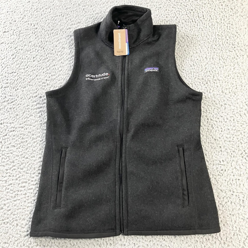 Patagonia Vest Womens Large Black Better Sweater Slim Fit Full Zip 25887 BLK